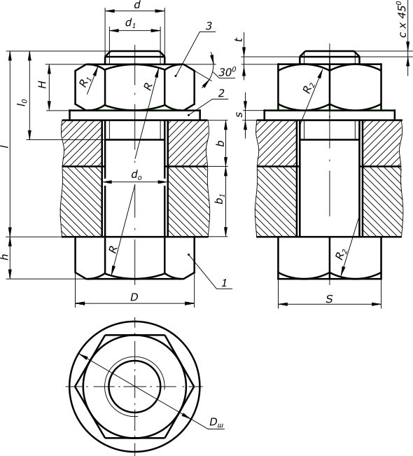 Гайка соединения. Чертеж соединение болтом м20. Чертеж болтового соединения м 30. Чертеж болтового соединения м20. Болтовое соединение чертеж м30.