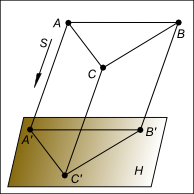 Косоугольная проекция треугольника авс