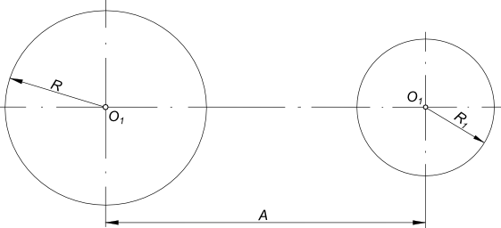 Сопряжение двух дуг окружности прямой